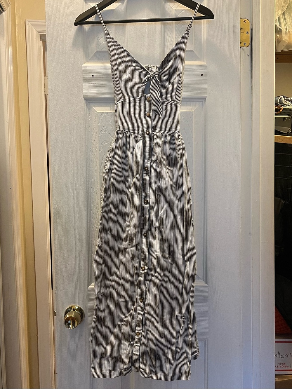 Superdry Blue and White Striped Midi Dress